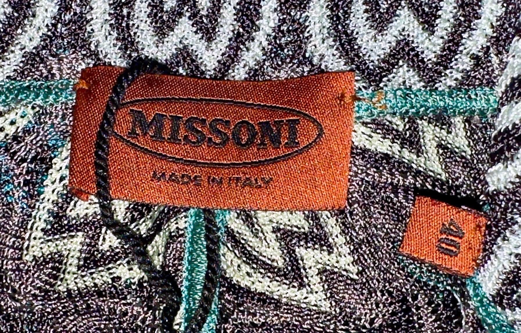 Missoni 2PC Dramatic Robe de soirée et cardigan en maille crochet à col profond 40 en vente 7