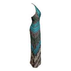 NEW Missoni 2PCS Dramatic Deep Neck Crochet Knit Evening Dress Gown Cardigan 40