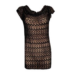 NEW Missoni Black Metallic Crochet Knit Tunic Top Mini Dress & Cardigan Set 40