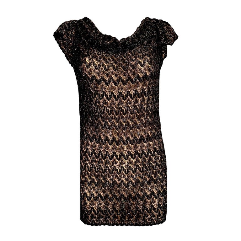 NEW Missoni Black Metallic Crochet Knit Tunic Top Mini Dress & Cardigan Set  40
