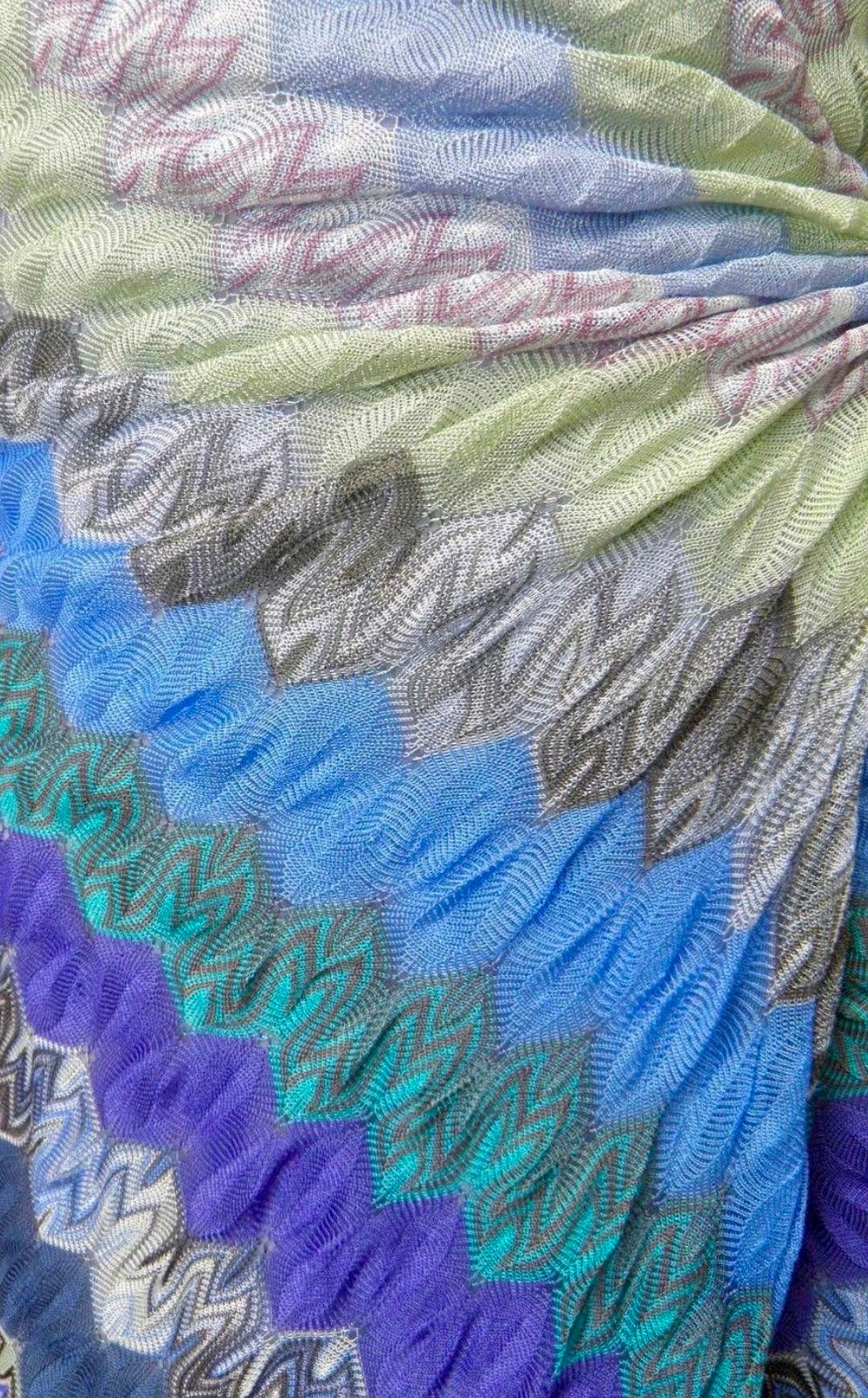 NUEVO Missoni Blues Signature Crochet Knit Neckholder Wrap Dress visto en París 44 2