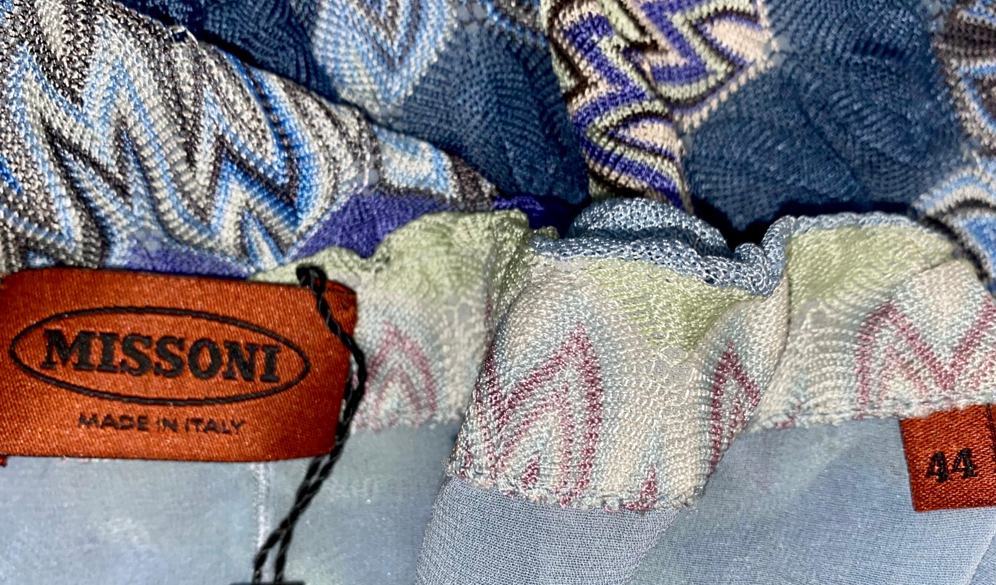 NEW Missoni Blues Signature Crochet Knit Neckholder Wrap Dress seen on Paris 44 For Sale 4