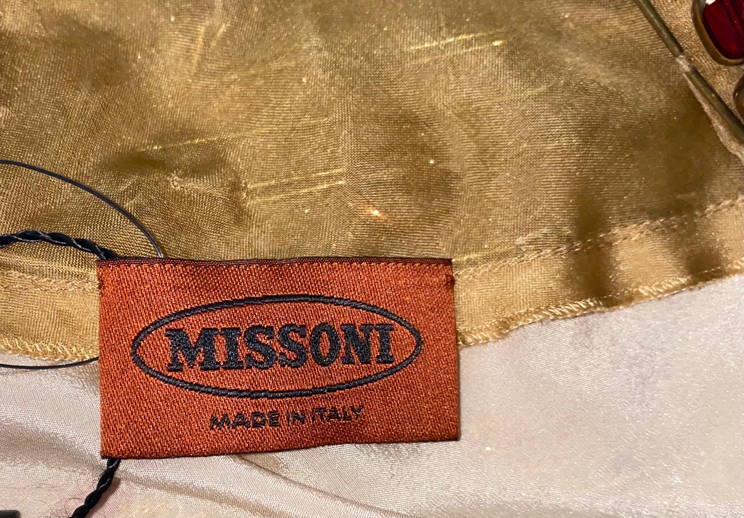 Robe longue Missoni en maille crochet imprimée botanique avec détails perlés 40 en vente 1