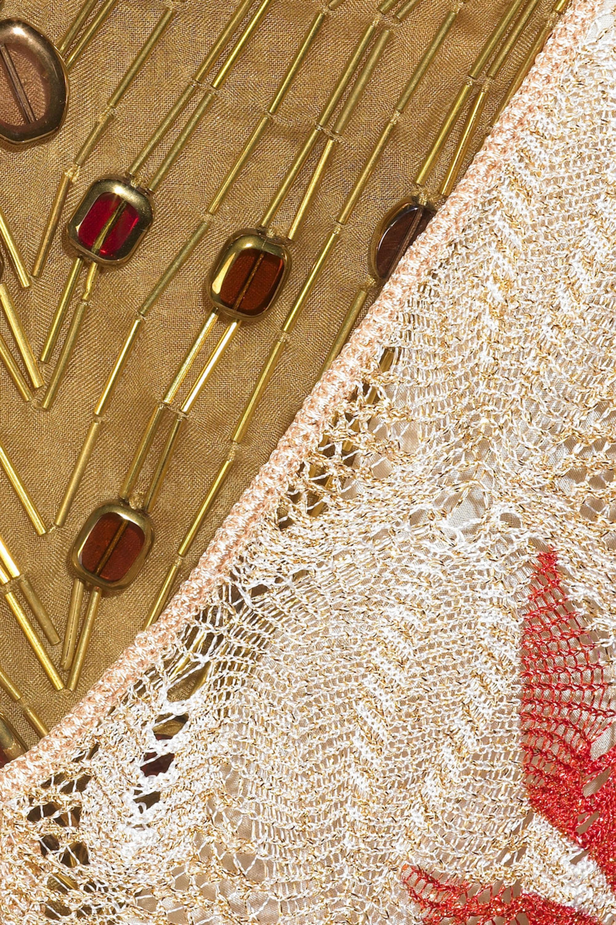 Robe longue Missoni en maille crochet imprimée botanique avec détails perlés 40 en vente 2
