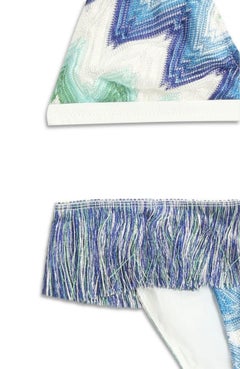 NEW Missoni Crochet Knit Fringe Detail Bikini with Pouch