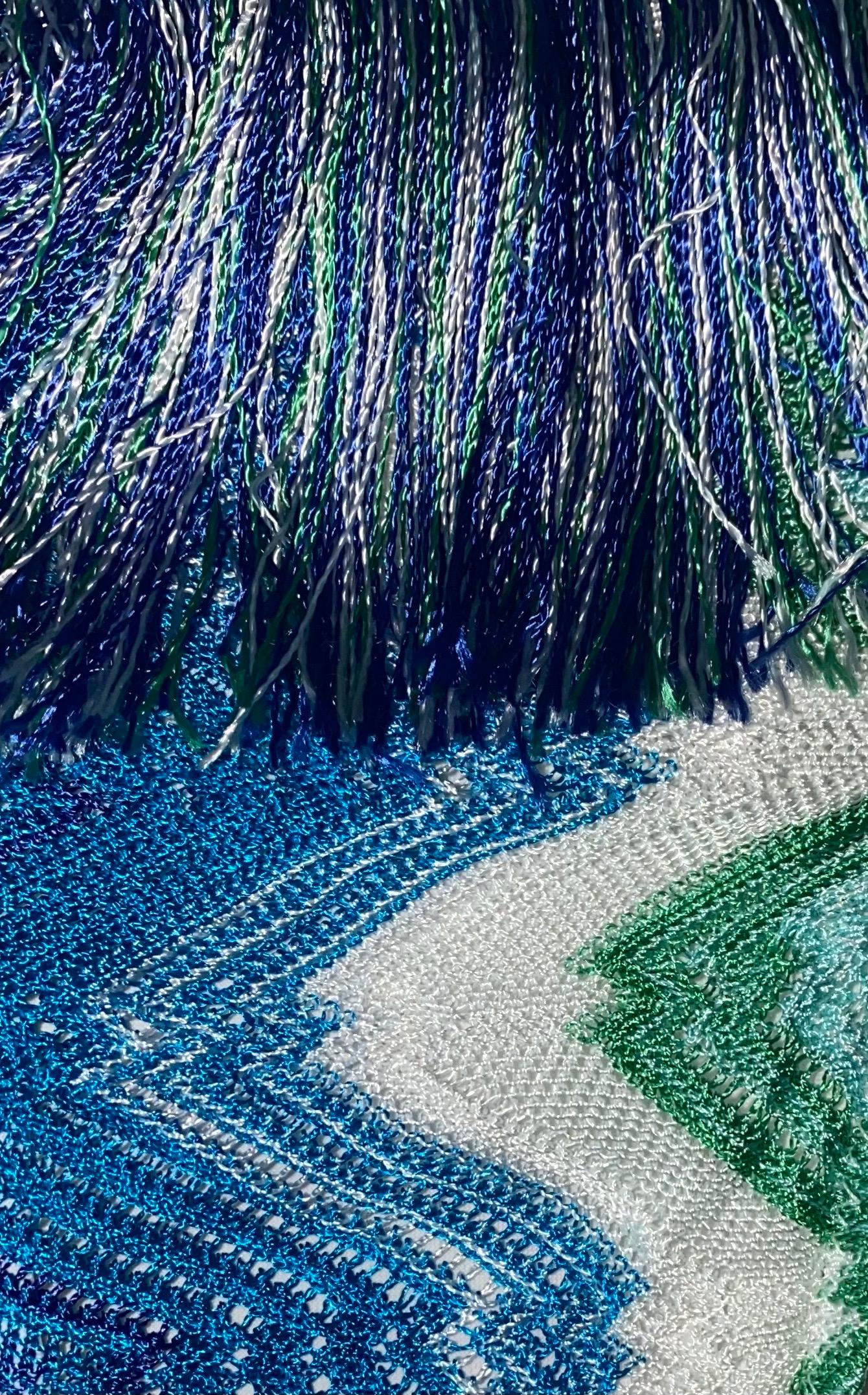 Blue NEW Missoni Crochet Knit Fringe Detail Bikini with Pouch