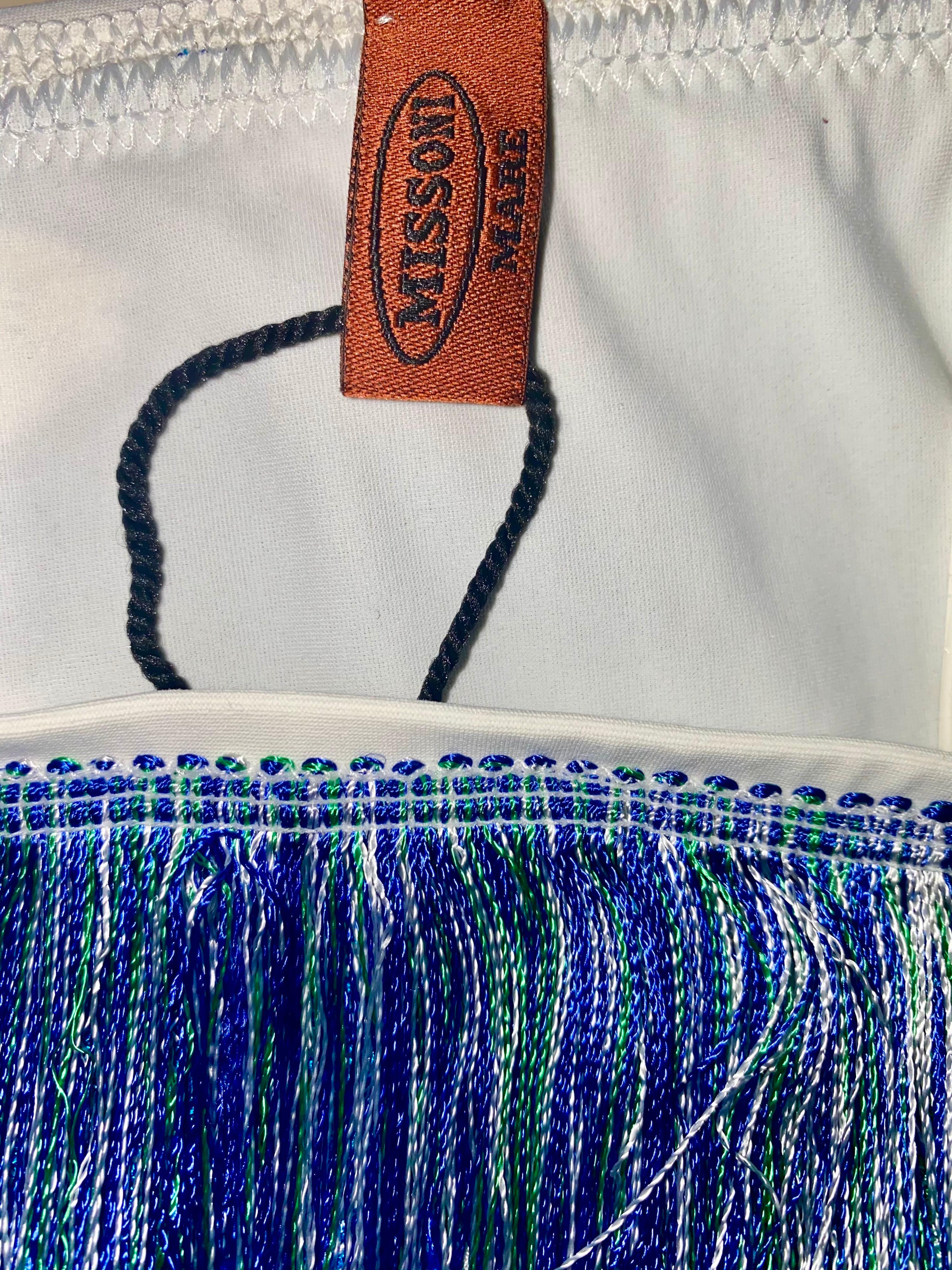 Women's NEW Missoni Crochet Knit Fringe Detail Bikini with Pouch