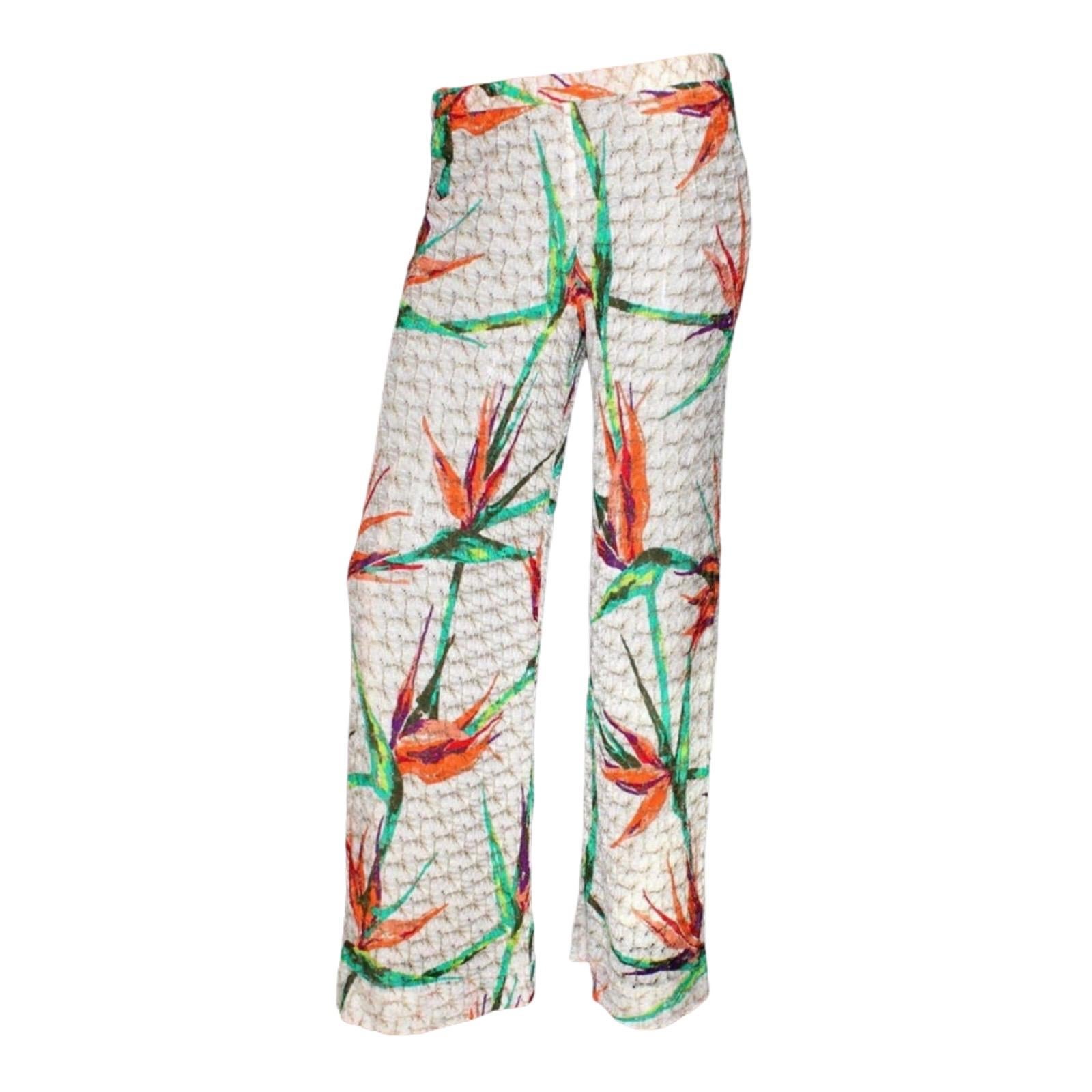 NEW Missoni Tropical Crochet Knit 3PCS Ensemble Set Suit Top Pants Jacket 40 in vendita 8