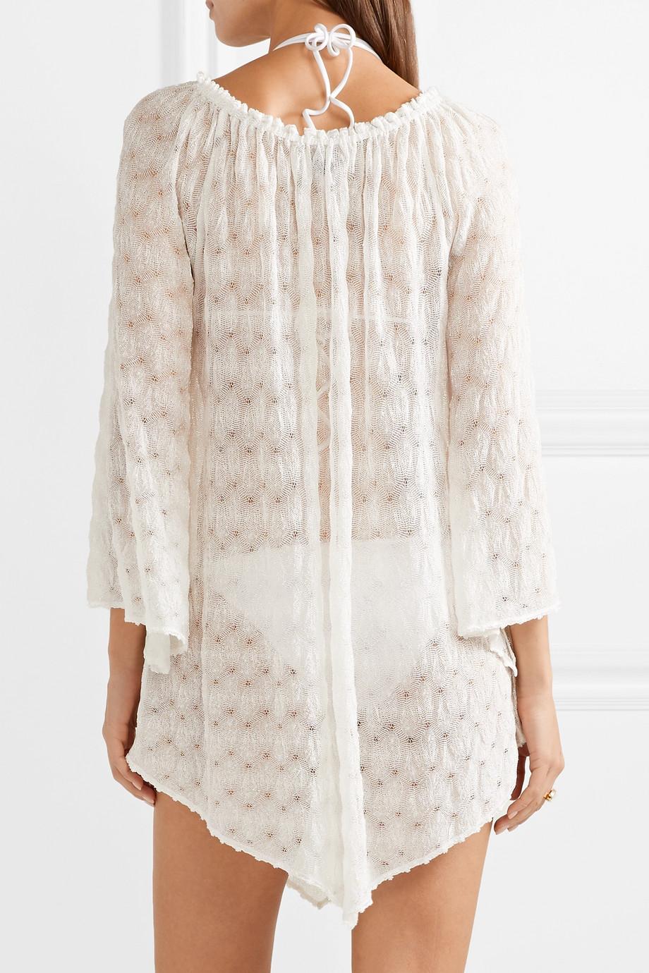 NEW Missoni Crochet Knit Shimmers Bridal Engegement Cover Up Dress 40 en vente 1