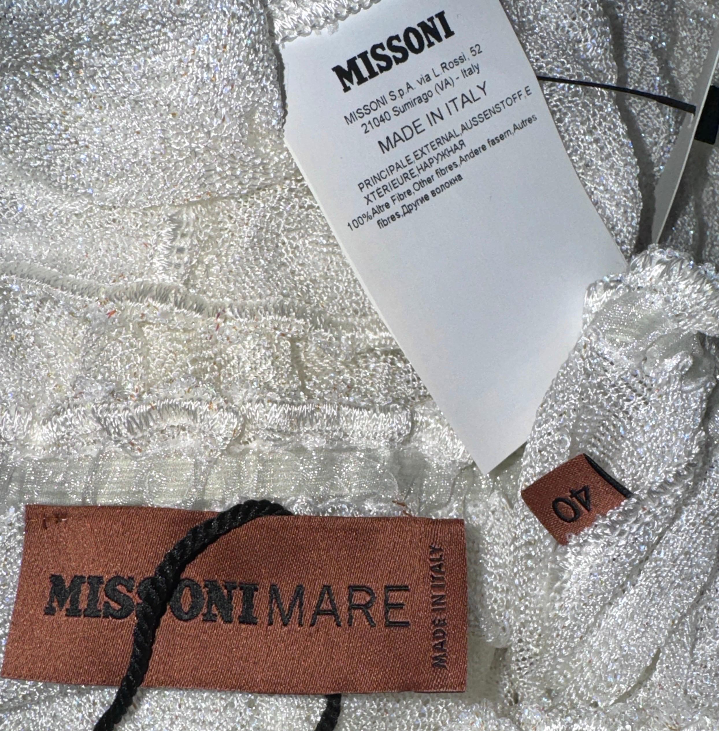 NEW Missoni Crochet Knit Shimmers Bridal Engegement Cover Up Dress 40 en vente 3