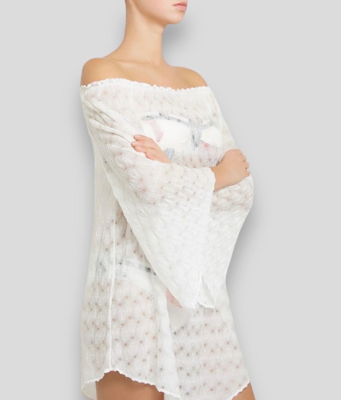 NEW Missoni Crochet Knit Shimmers Bridal Engegement Cover Up Dress 40 en vente 6