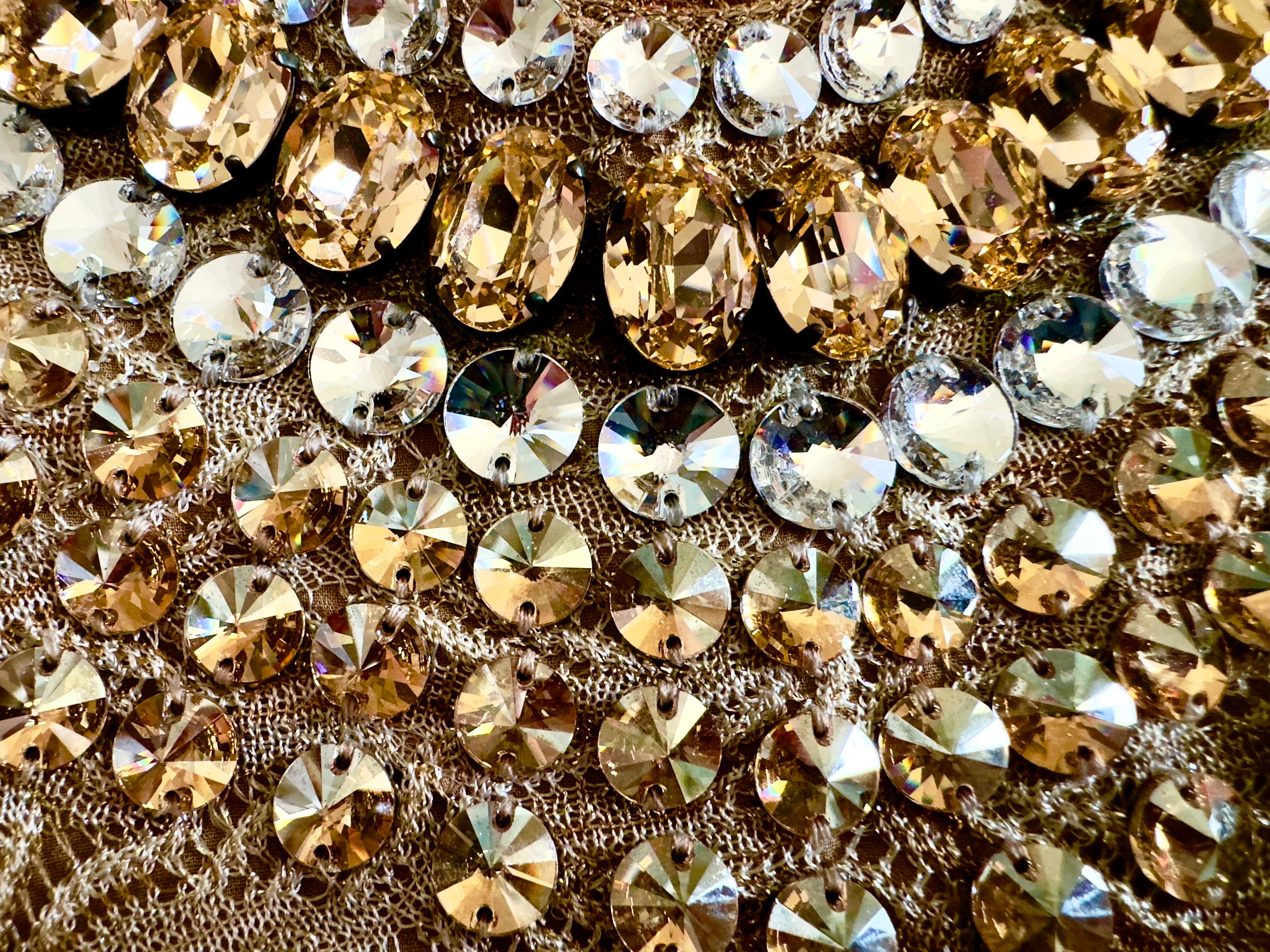 NEU Missoni Kristall Gold Metallic Lurex gehäkeltes Abendkleid Maxikleid aus Strick 42 im Angebot 1