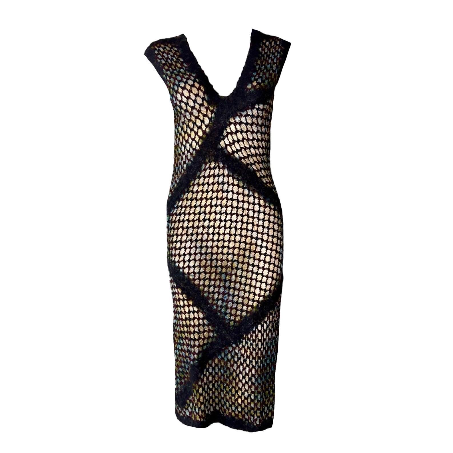 Women's NEW Missoni Dramatic Deep Neck Crochet Knit Evening Dress & Shrug Cardigan 38 For Sale