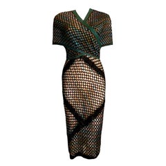 NEW Missoni Dramatic Deep Neck Crochet Knit Evening Dress & Shrug Cardigan 38