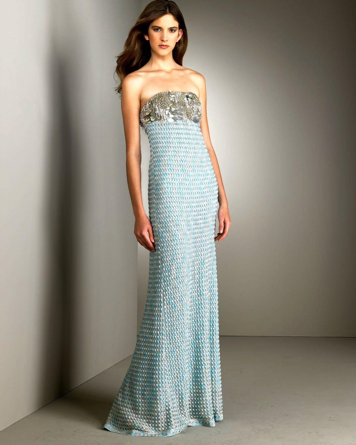 NEW Missoni Embellished Metallic Crochet Knit Corset Maxi Dress Evening Gown 42 1
