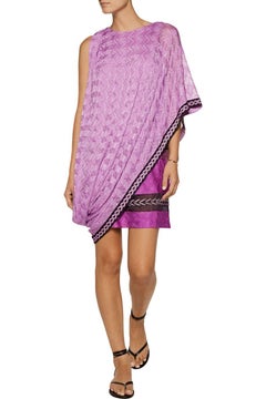 NEW Missoni Pink "Barbie" Embllished Draped Cocktail Saree Style Dress 40