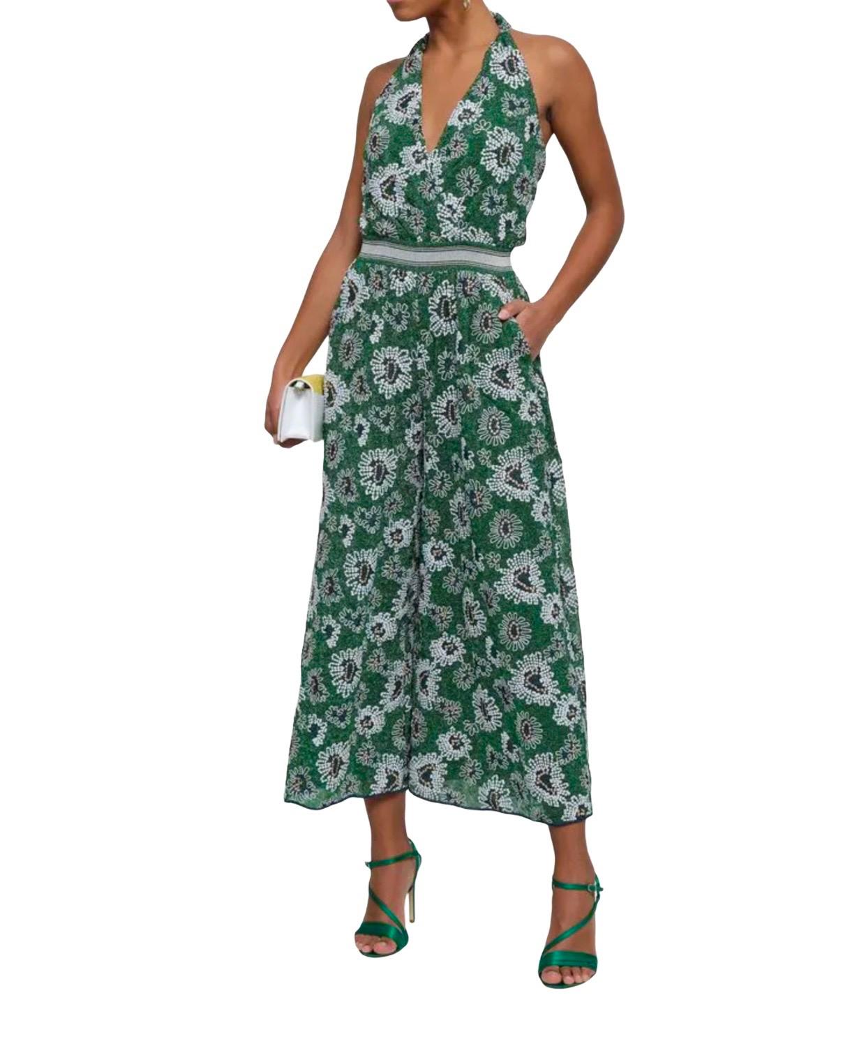 NEW Missoni Embroidered Palazzo Wide Leg Crochet Knit Jumpsuit Overall Romper 42 2