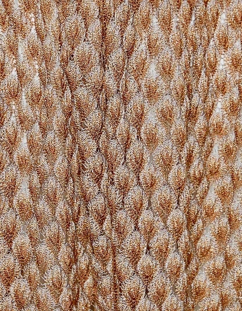 NEW Missoni Gold Metallic Crochet Knit Cardigan Jacket Dress 38 For Sale 1