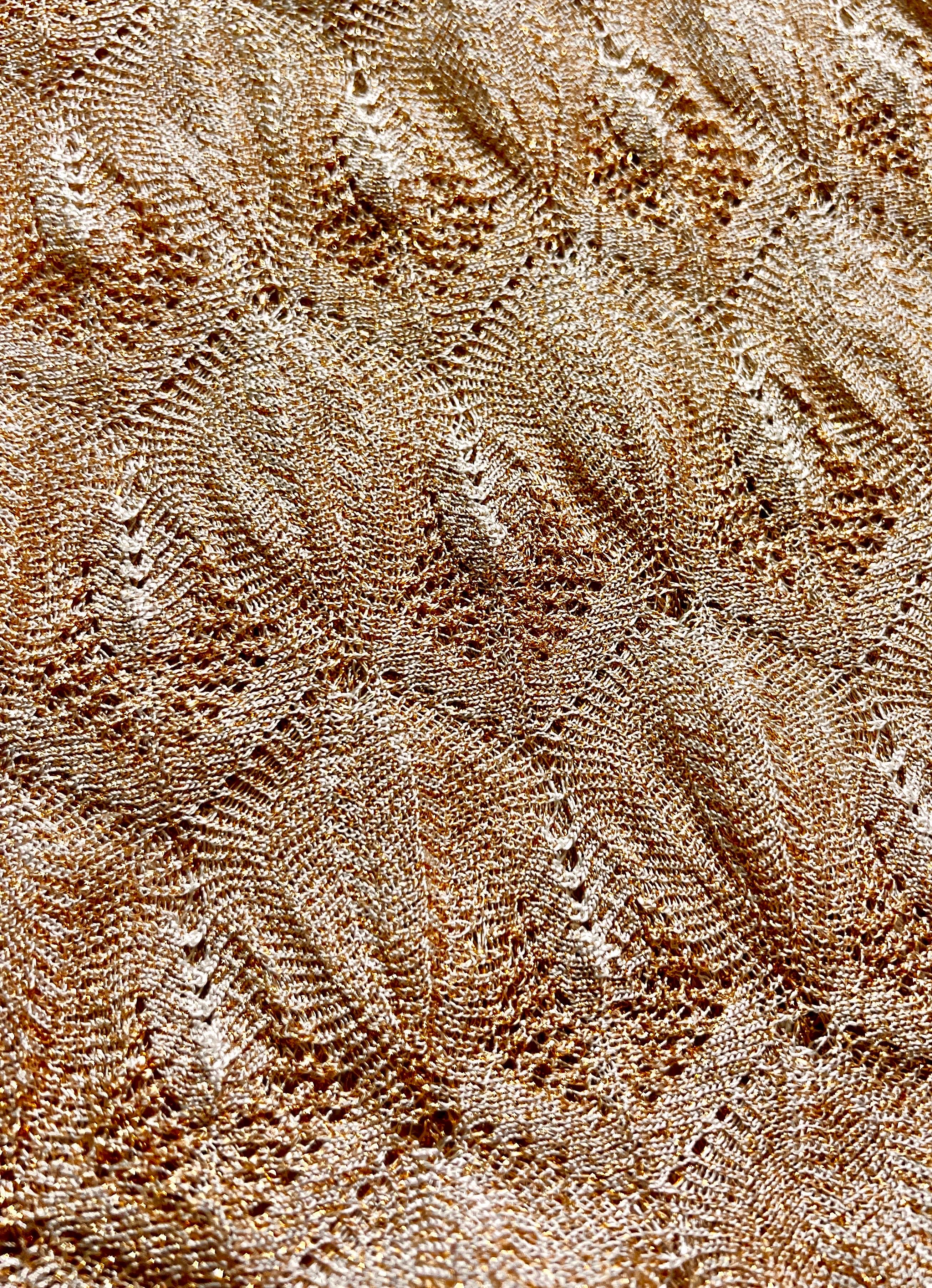 NEW Missoni Gold Metallic Crochet Knit Hooded Shawl Dress 38 For Sale 4