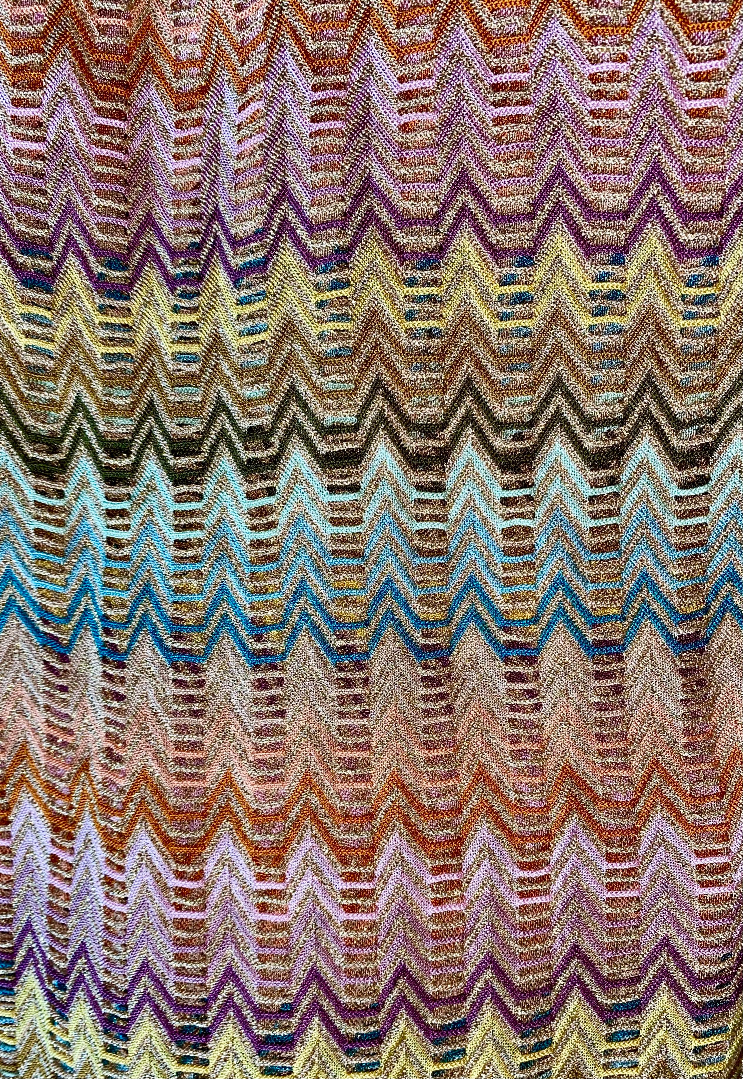 NEW Missoni Gold Metallic Crochet Knit Kaftan Tunic Dress 3