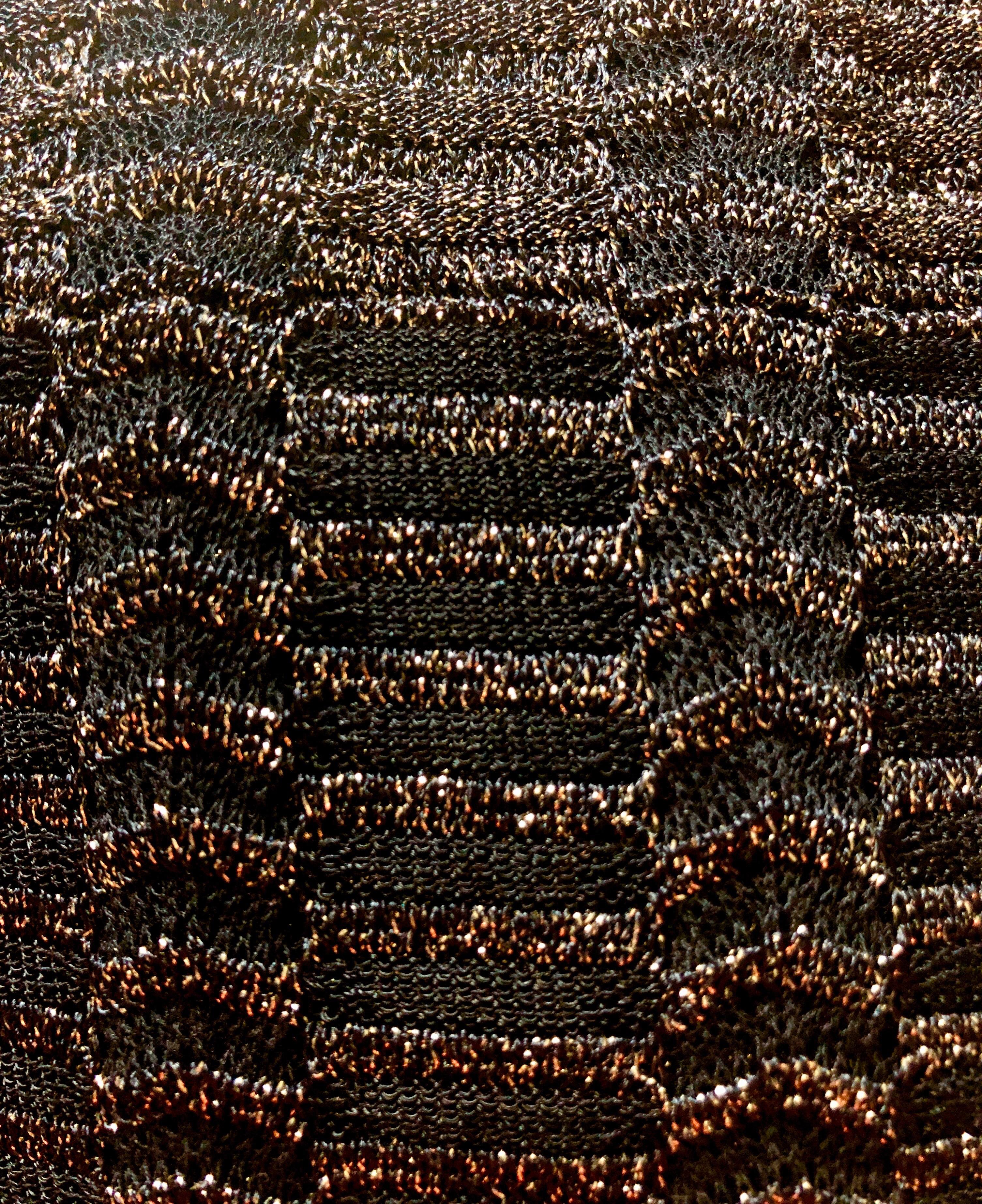 Noir Pantalon Palazzo à jambes larges en lurex tricoté au crochet or métallisé Missoni, 40, Neuf en vente