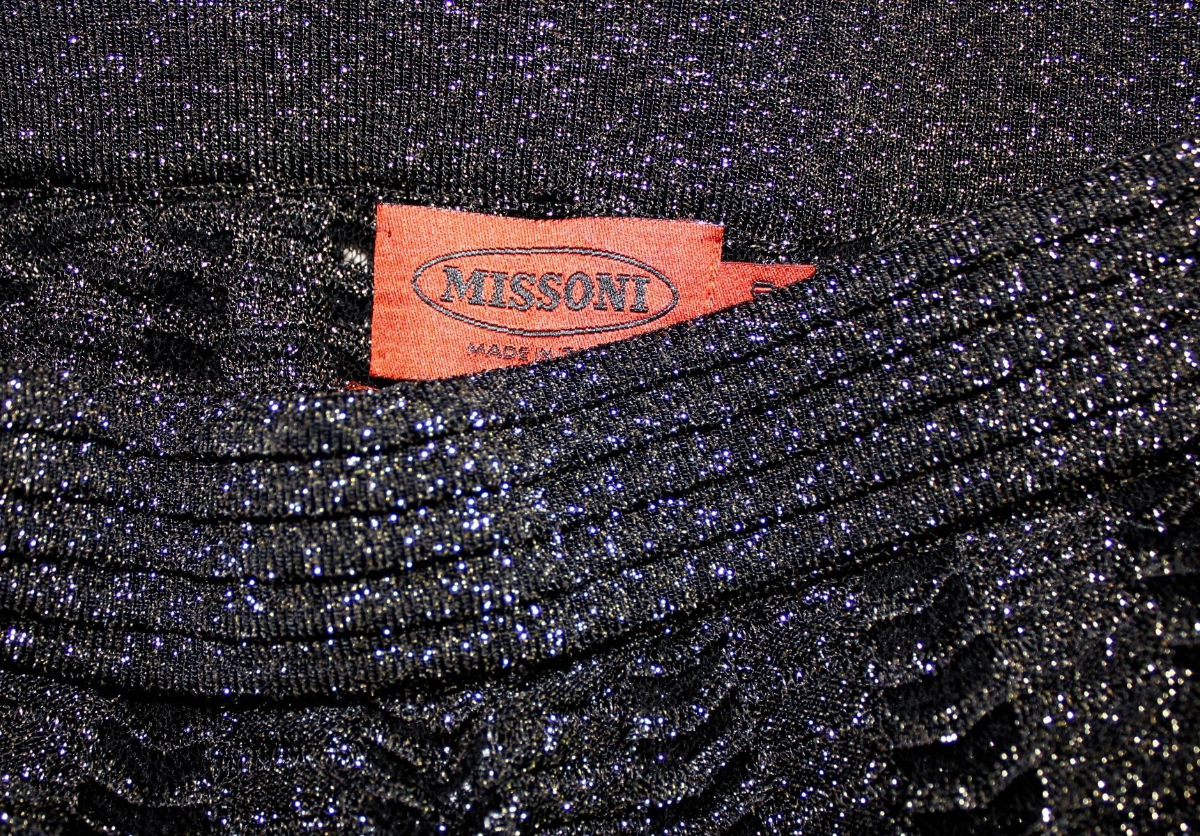 Pantalon Palazzo à jambes larges en lurex tricoté au crochet or métallisé Missoni, 40, Neuf Neuf - En vente à Switzerland, CH