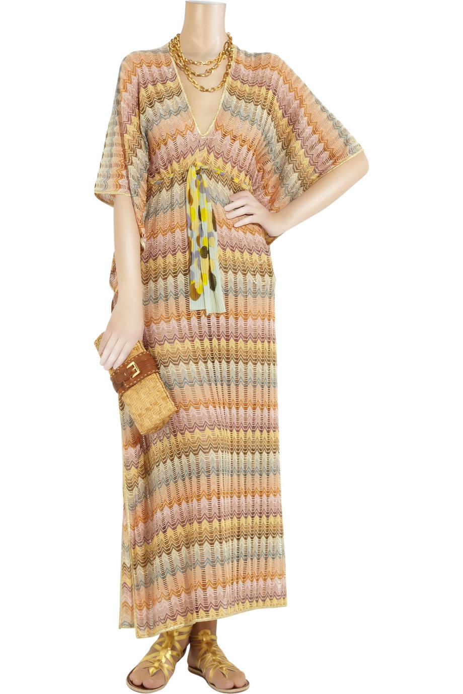 Beautiful Missoni Orange Label Knit Kaftan Tunic Dress Coverup 

A Classic Missoni Signature Piece That Will Last You For Years 

Details:

Classic MISSONI signature zigzag knit
With gorgeous golden lurex thread
Simply slips on
Fit can be regulated