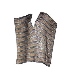 NEW Missoni Gold Metallics Lurex Crochet Knit Kaftan Tunic Top Mini Dress 38
