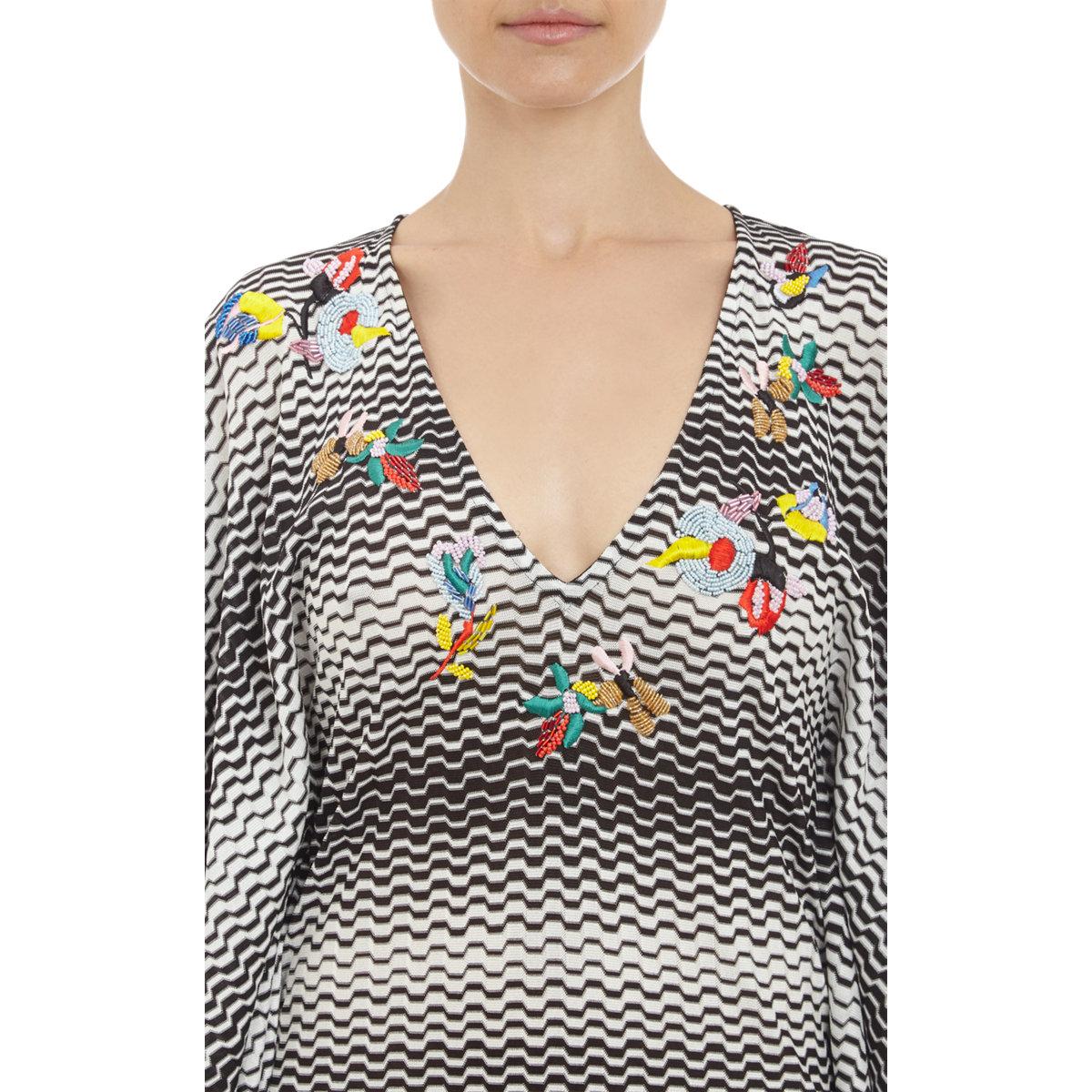 NEW Missoni Hand-Embroidered Chevron Crochet Knit Dress Kaftan Tunic Cover Up 46 For Sale 7