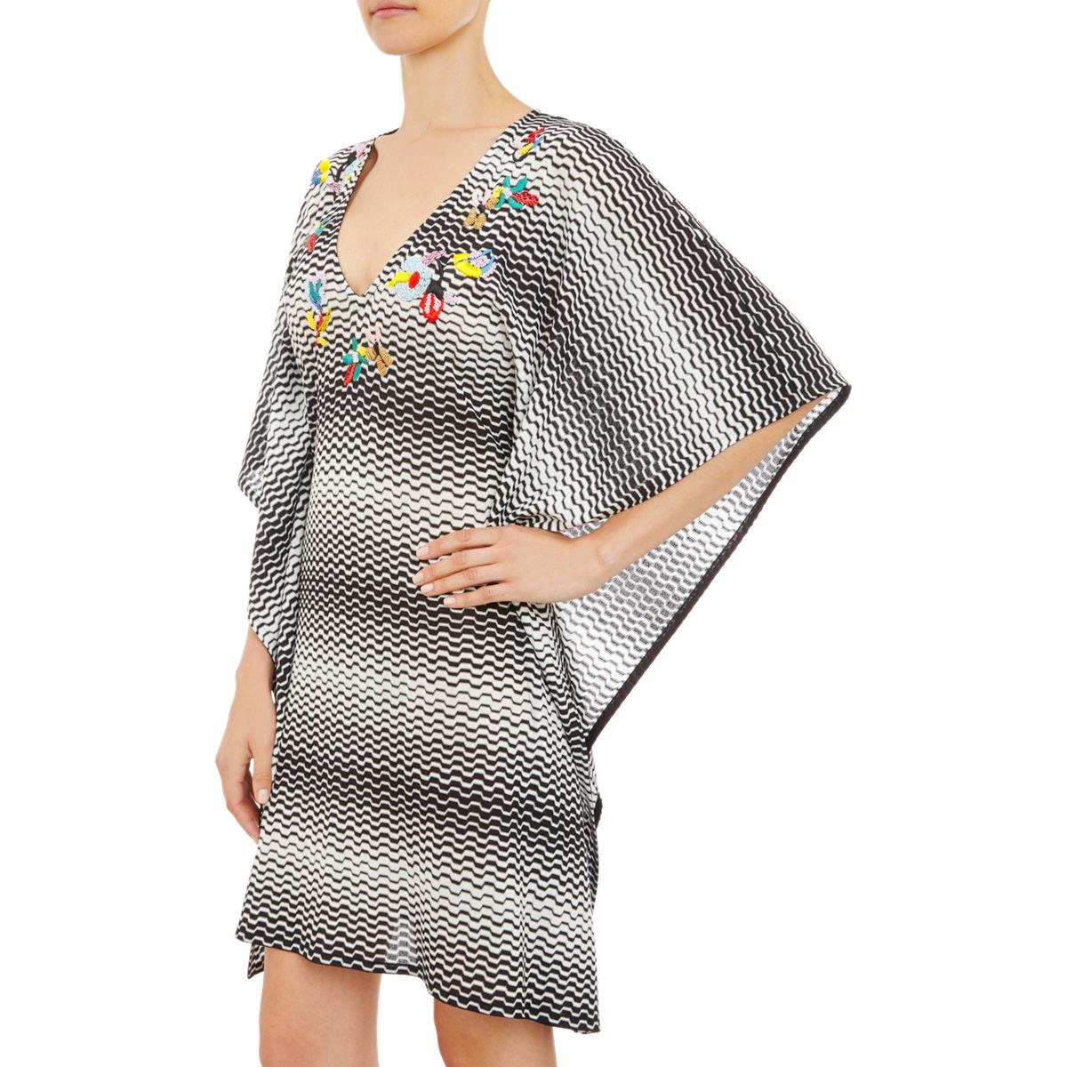 NEW Missoni Hand-Embroidered Chevron Crochet Knit Dress Kaftan Tunic Cover Up 46 For Sale 5