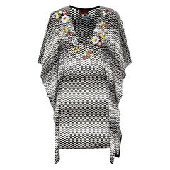 NEW Missoni Hand-Embroidered Chevron Crochet Knit Dress Kaftan Tunic Cover Up