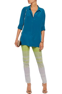 NEW Missoni Ombre Metallic Crochet Knit Pants Trousers 42