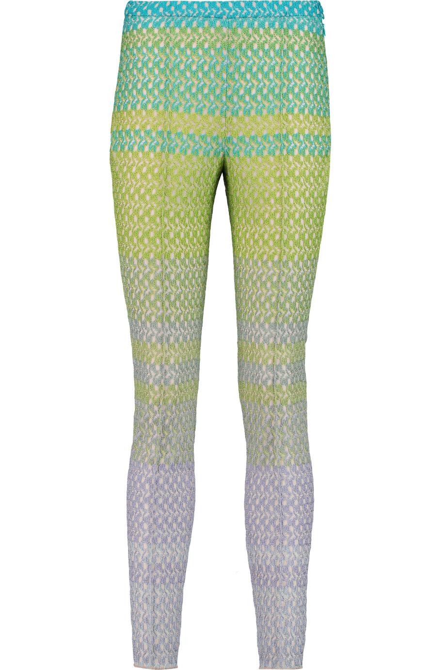 NEW Missoni Metallic Crochet Knit Pants Trousers 42 For Sale 1