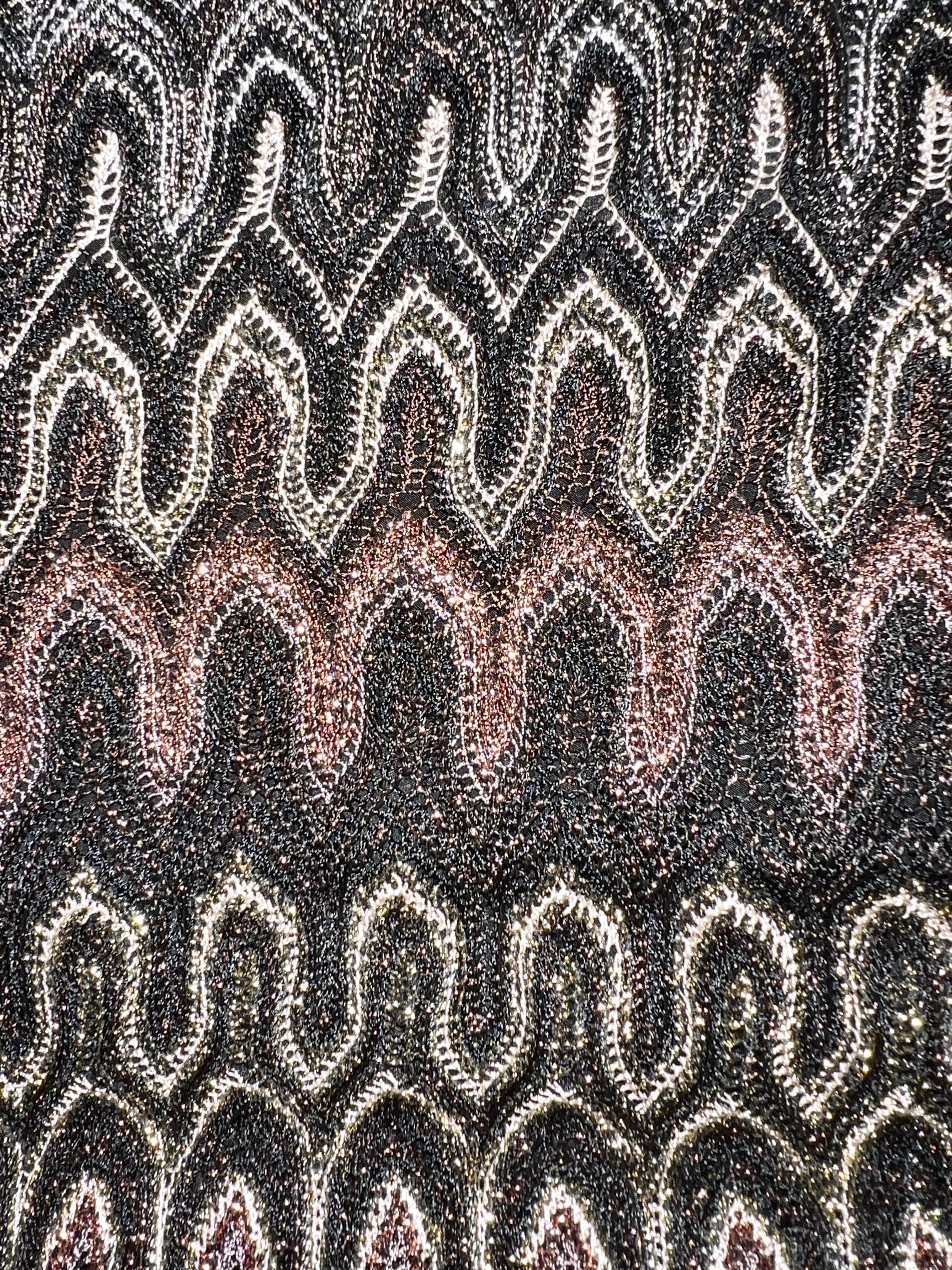 Women's NEW Missoni Metallic Lurex Crochet Knit Asymmetric Dress 42 For Sale