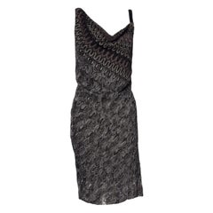 NEW Missoni Metallic Lurex Crochet Knit Asymmetric Dress 42