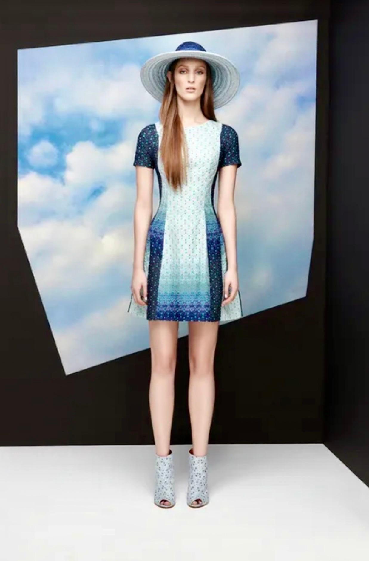 NEU Missoni Metallic Seafoam Blaues Häkelstrick-Cocktailkleid 40 im Angebot 6