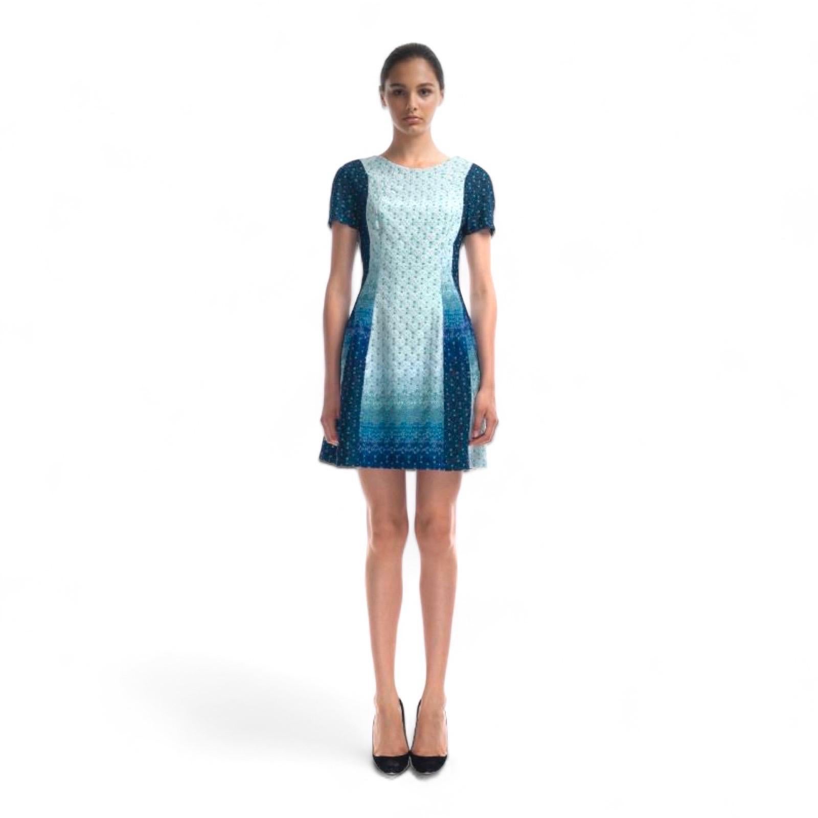 NEU Missoni Metallic Seafoam Blaues Häkelstrick-Cocktailkleid 40 im Angebot 3