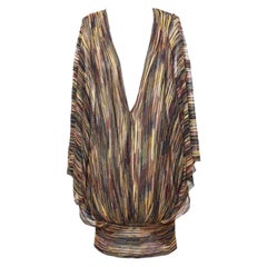 NEW Missoni Metallic Signature Knit Dress Tunic Kaftan Cover Up M