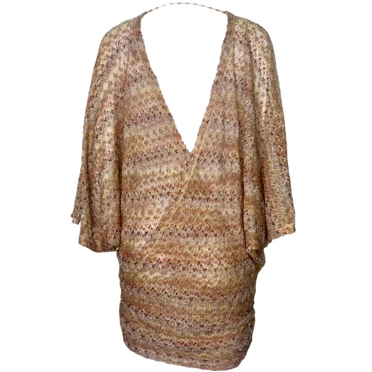 NEW Missoni Metallics Lurex Faux Wrap Kaftan Tunic Cover Up Mini Dress 40  For Sale at 1stDibs | missoni cover up dupe, missoni dupe dress, missoni  kaftan dupe