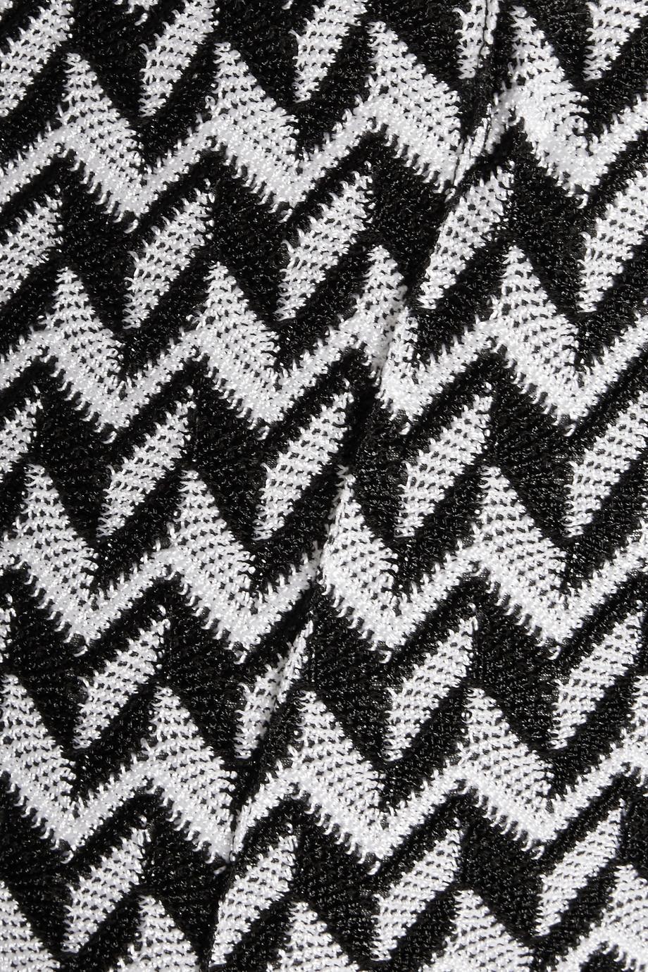 De las mujeres NUEVO Missoni Monocromo Blanco y Negro Zigzag Punto Crochet Pantalones Pantalón 38 en venta