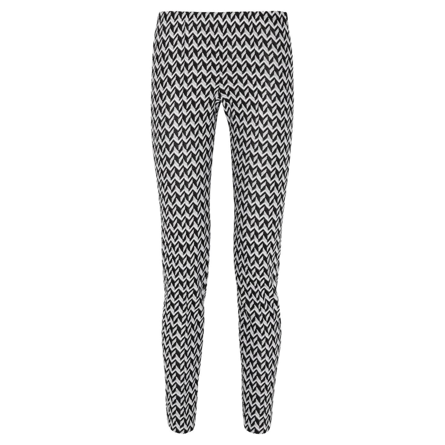 NUEVO Missoni Monocromo Blanco y Negro Zigzag Punto Crochet Pantalones Pantalón 38 en venta