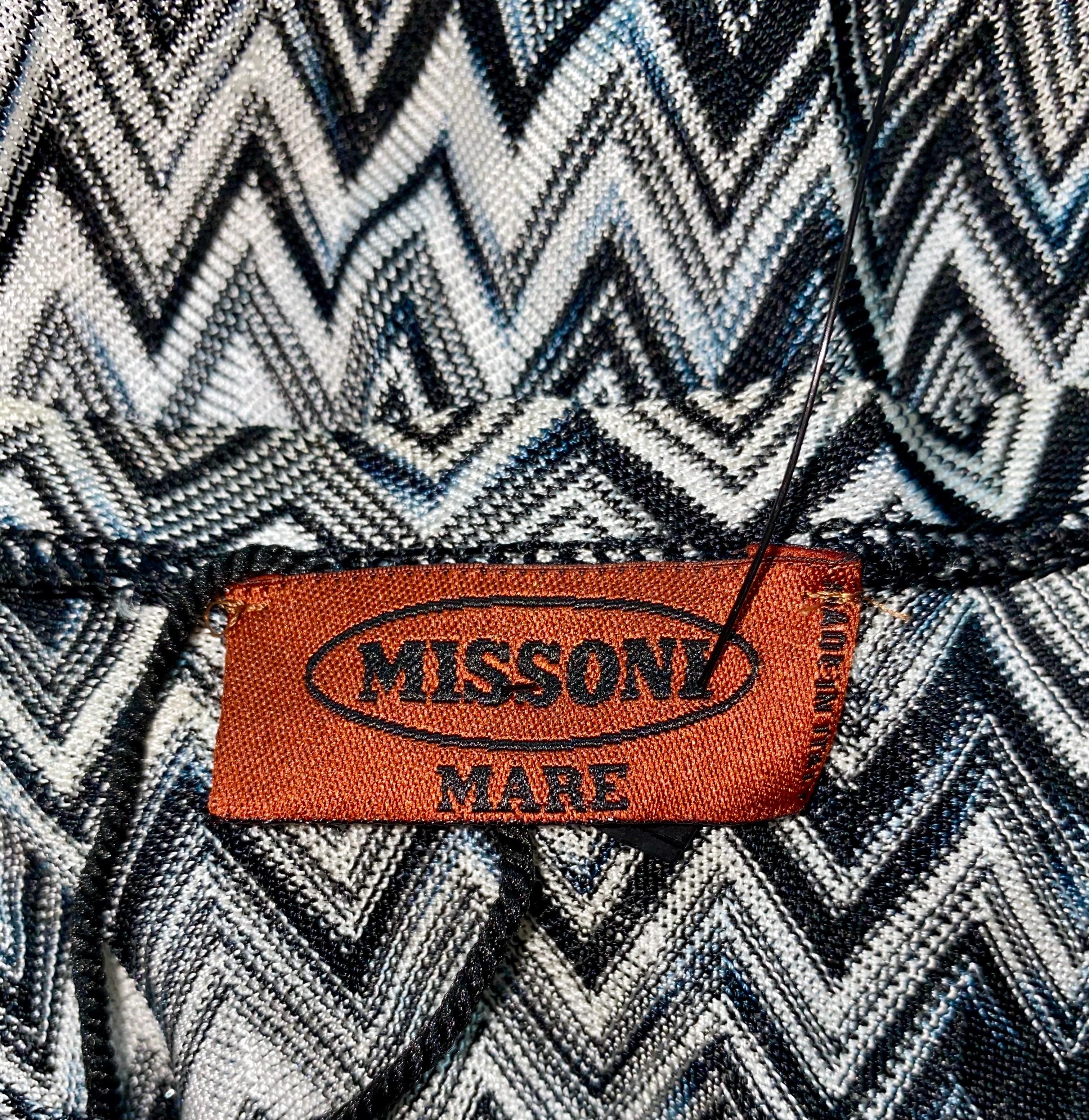 NEW Missoni Monochrome Signature Chevron Zigzag Knit Dress 38 For Sale 2