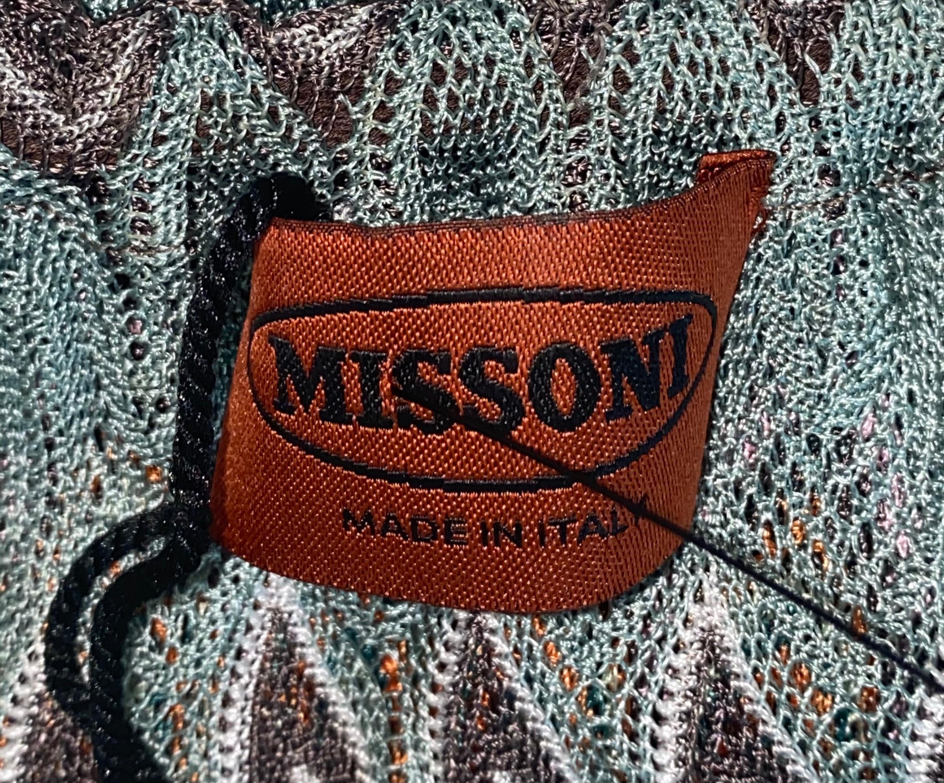 NEW Missoni Multicolor Chevron Crochet Knit Kaftan Tunic Cover Up Dress 40 For Sale 1