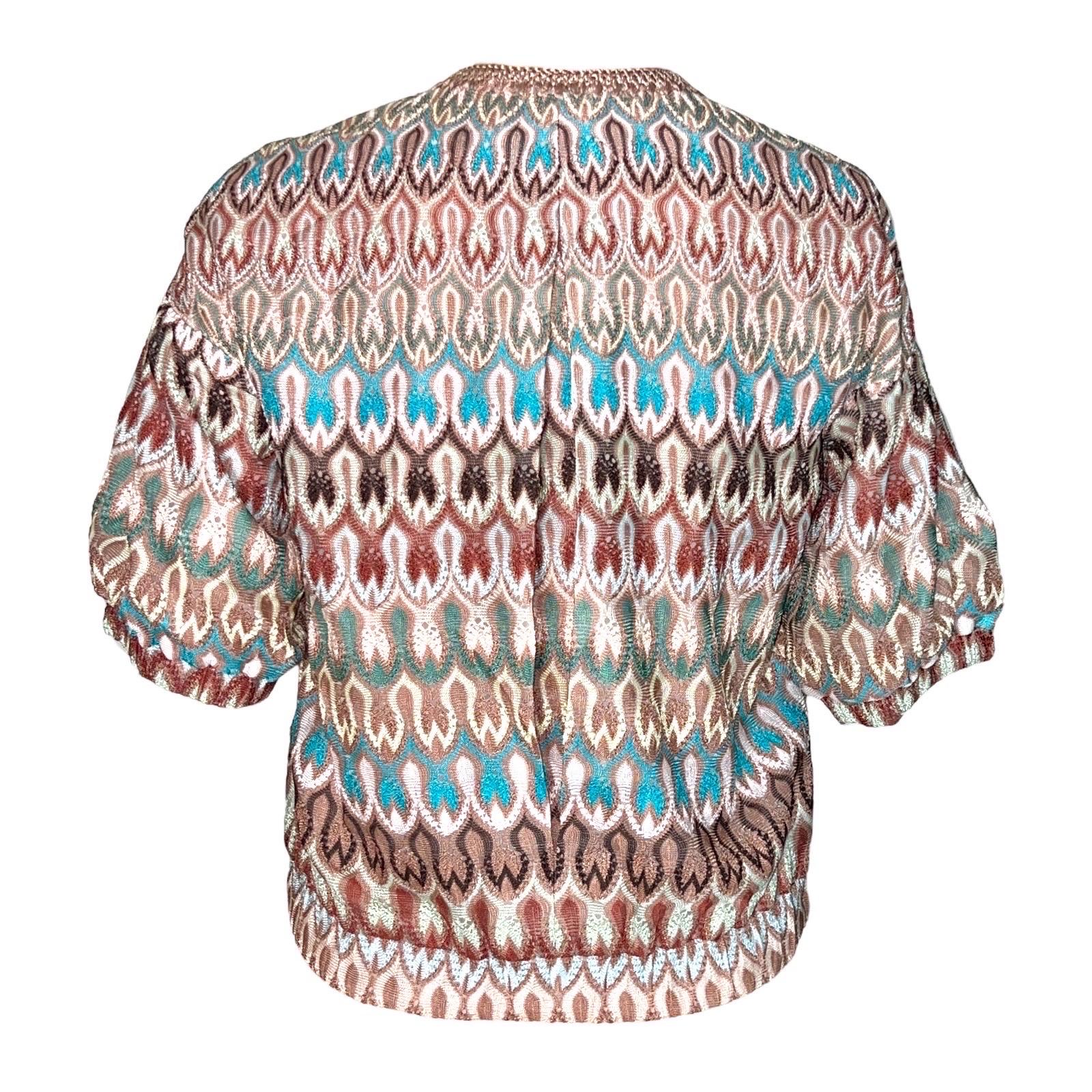 Women's NEW Missoni Multicolor Crochet Knit Jacket Blazer 40 For Sale