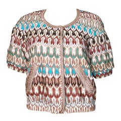 NEW Missoni Multicolor Crochet Knit Jacket Blazer 40