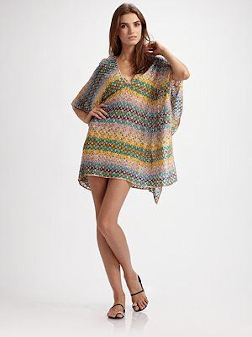 NEW Missoni Multicolor Crochet Knit Kaftan Tunic Cover Up Dress 40 1
