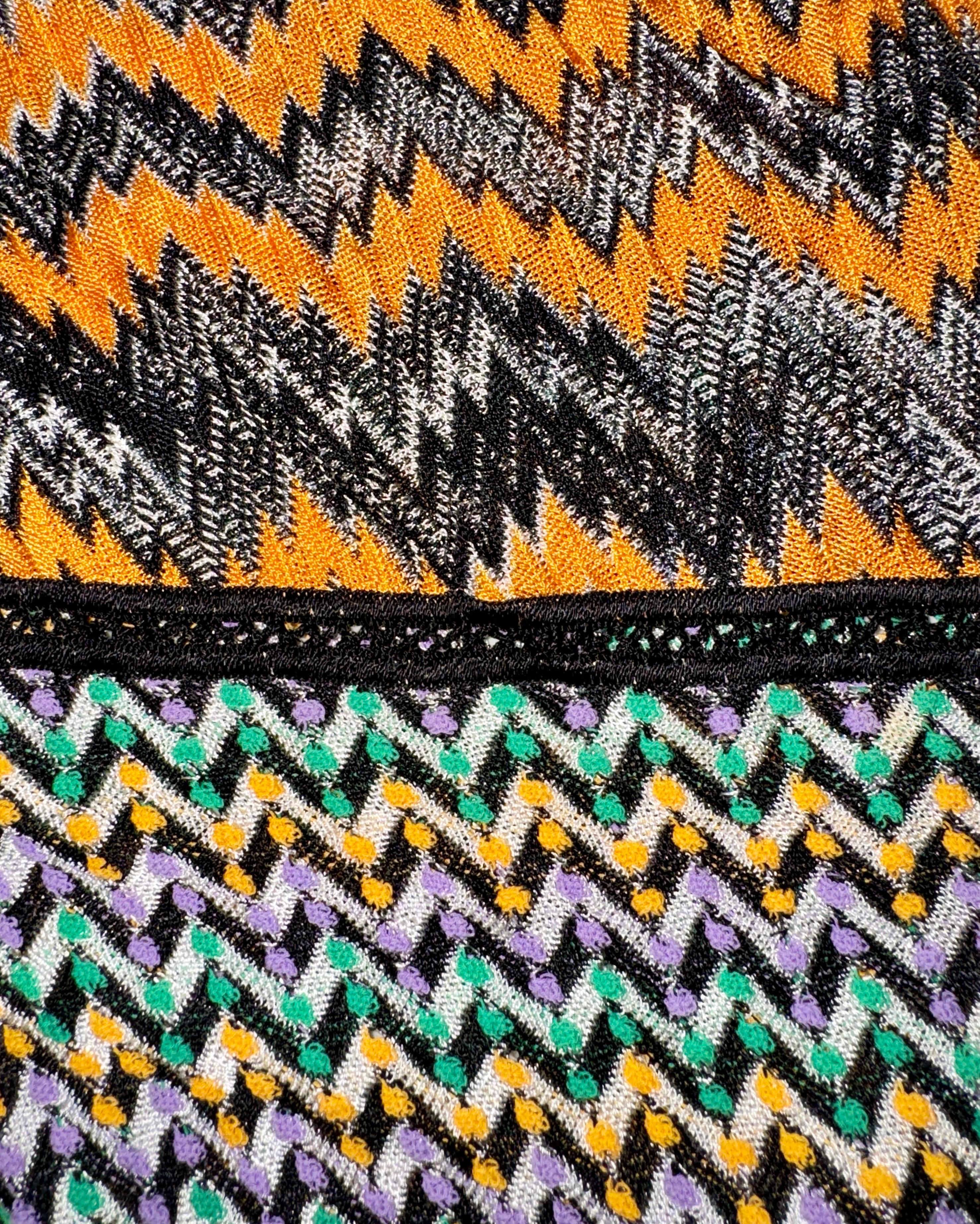 NEW Missoni Multicolor Crochet Knit Kaftan Tunic Cover Up Mini Dress 38 For Sale 1