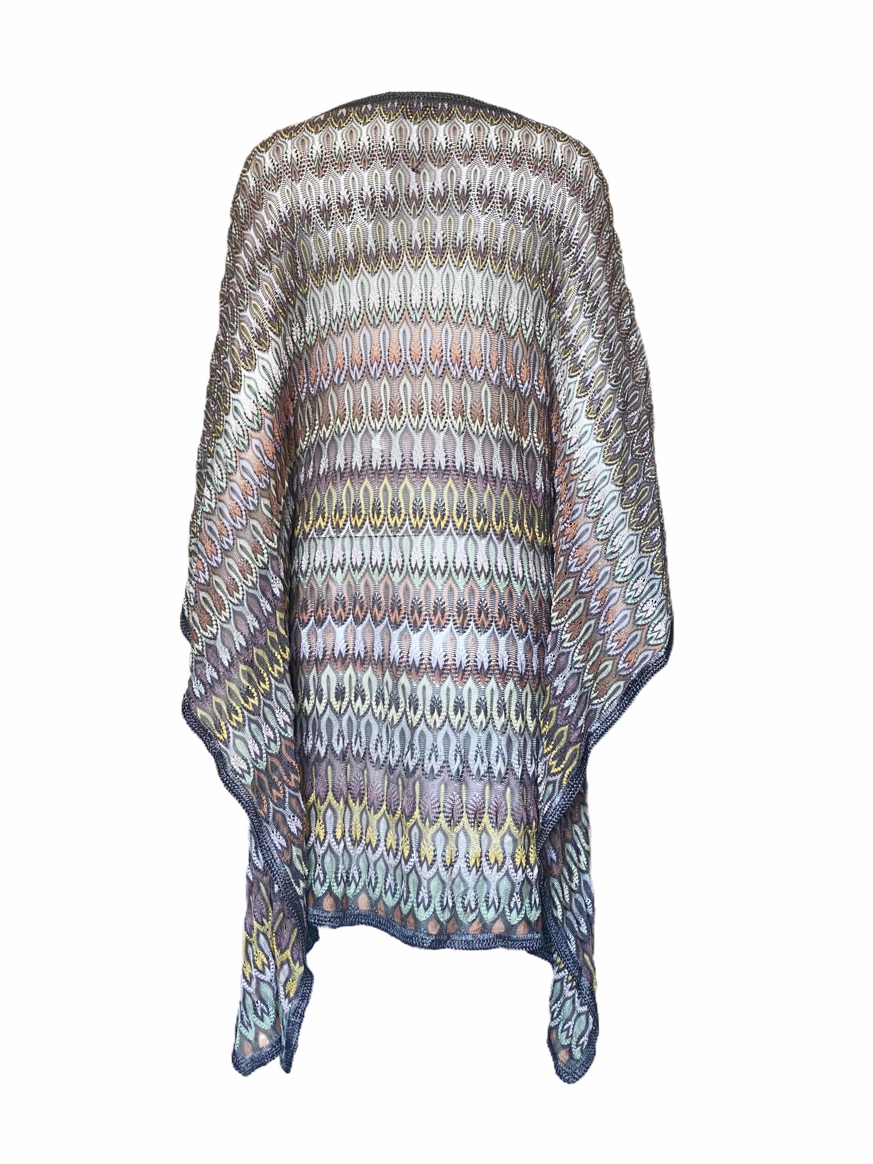 NEW Missoni Multicolor Crochet Knit Kaftan Tunic Dress 1