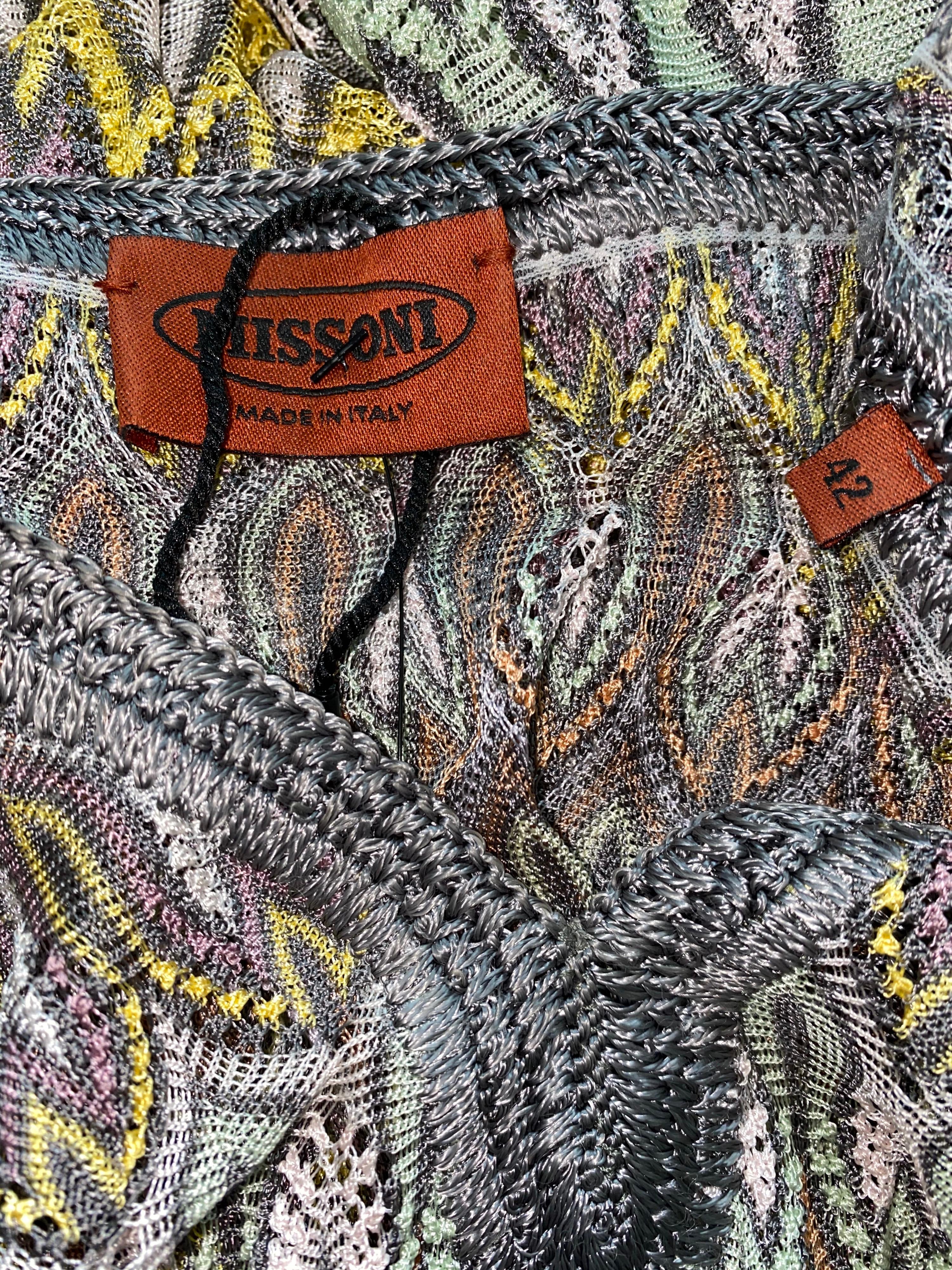 NEW Missoni Multicolor Crochet Knit Kaftan Tunic Dress 3