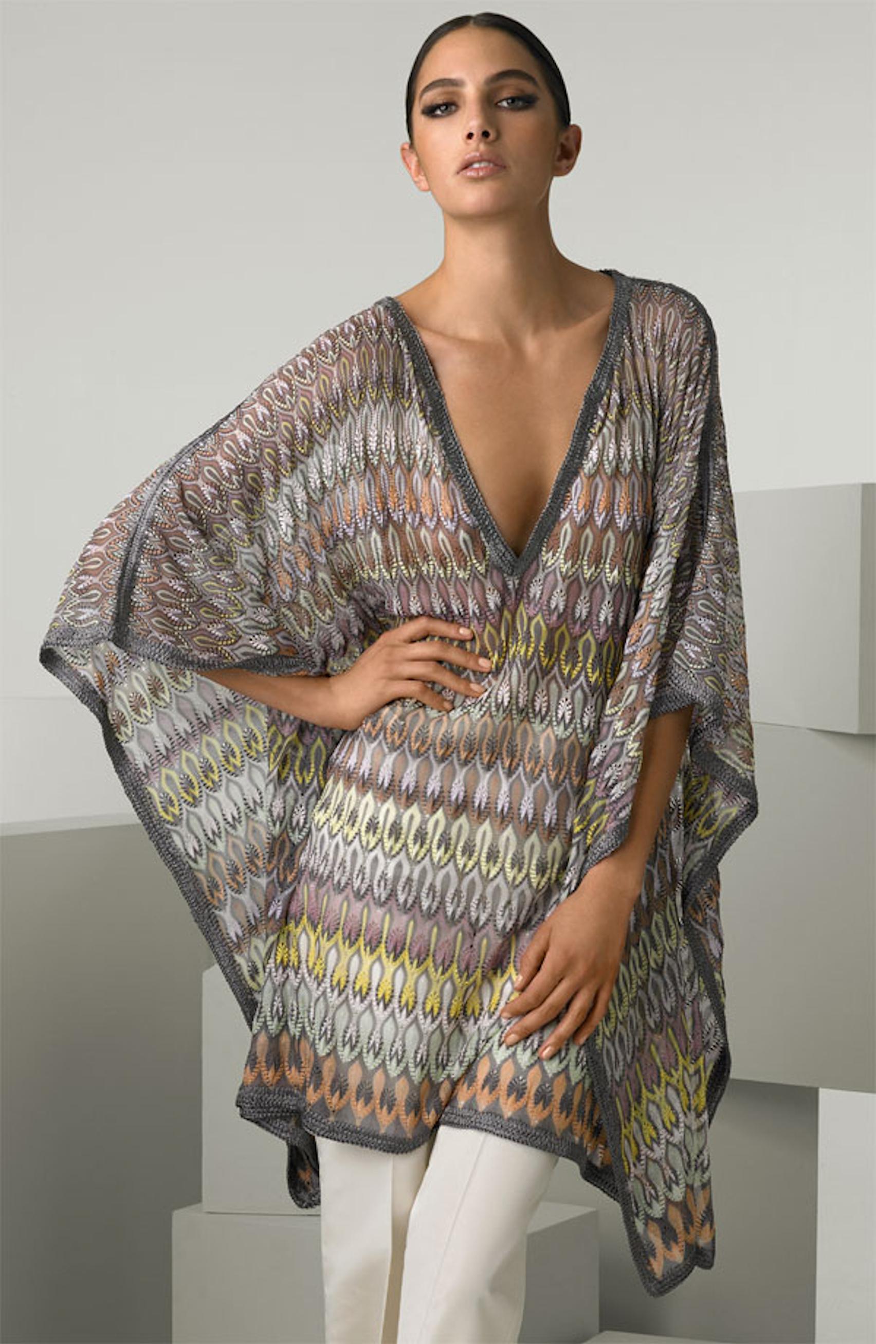 NEW Missoni Multicolor Crochet Knit Kaftan Tunic Dress 4
